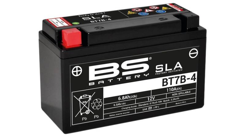 BS Battery 300641 BT7B-4 AGM SLA Motorrad Batterie, Schwarz von BS Battery