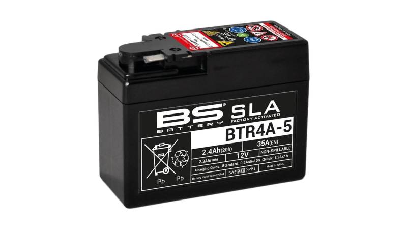 BS Battery 300667 BTR4A-5 AGM SLA Motorrad Batterie, Schwarz von BS Battery