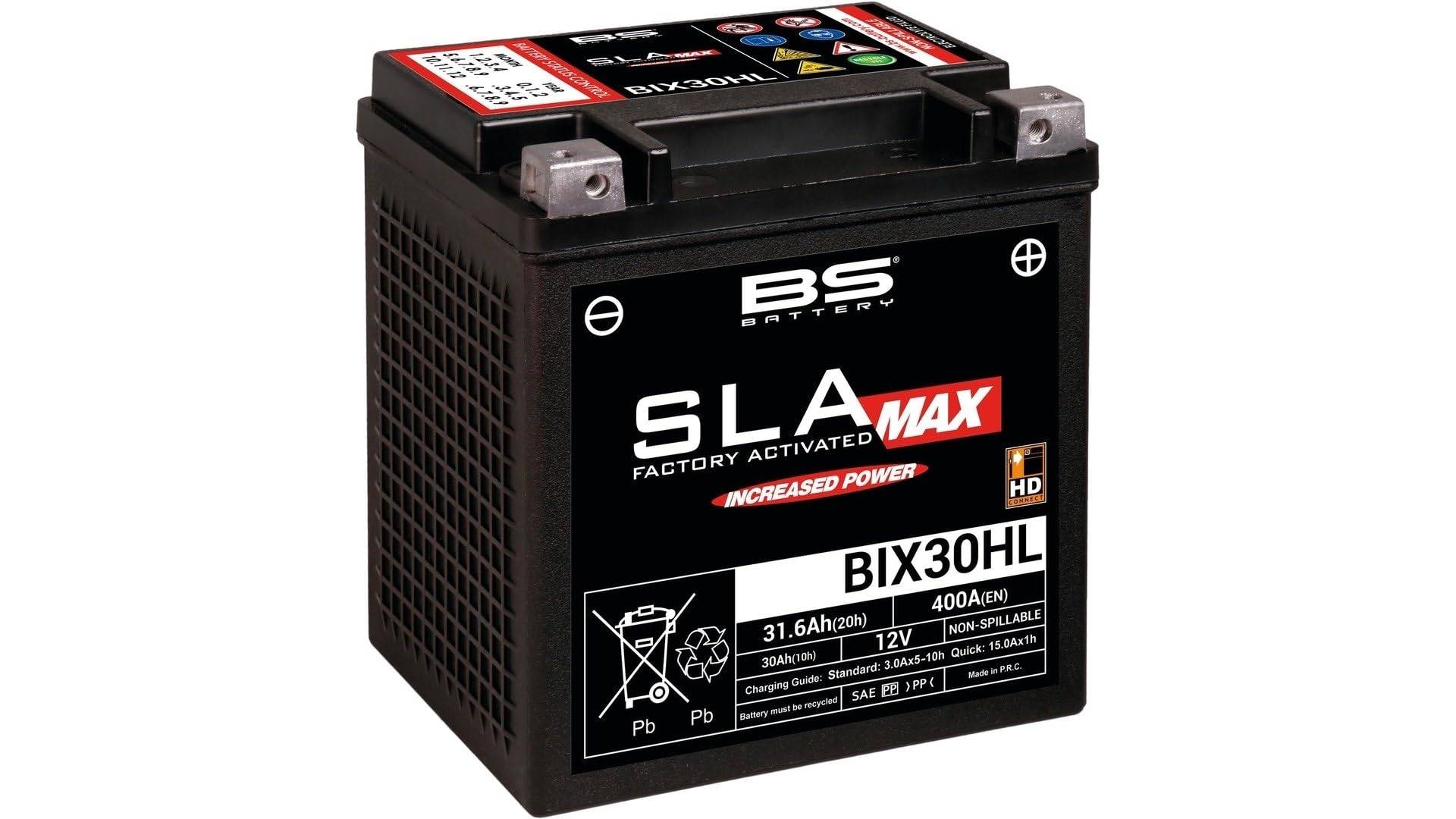 BS-Battery Batterie BS-Battery, SLA-MAX HD, versiegelt, startverstärkt, rüttelfest, Batterie "BIX30HL-BS" von BS Battery