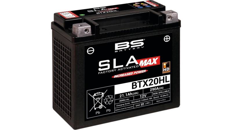 BS-Battery Batterie BS-Battery, SLA-MAX HD, versiegelt, startverstärkt, rüttelfest, Batterie "YTX20HL-BS" von BS Battery