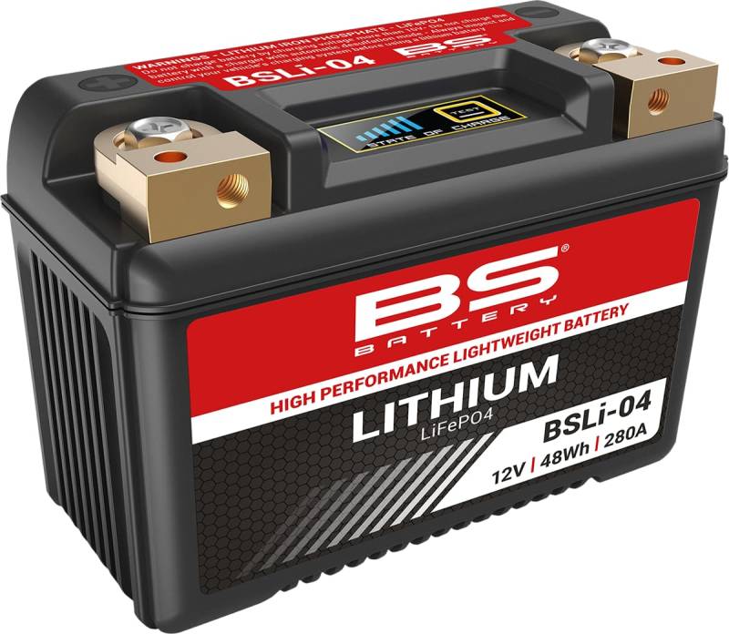 BS Lithium-Eisenphosphat BSLi-04 (YT12B-BS) - 12 V 48 Wh 280 A - Maße: 13,4 x 6,5 x 9,2 cm für Aprilia Sport City 200 2004- von BS Battery