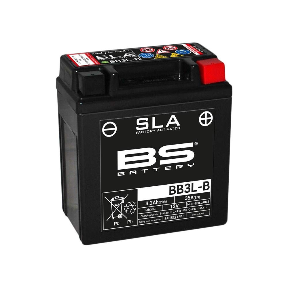 Batterie 12V 3Ah SLA versiegelt für Umbau Simson Schwalbe 12 Volt, Schwarz von BS Battery