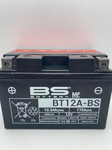 Motorradbatterie BS BT12A-BS (YT12A-BS) - wartungsfrei - 12 V 10 Ah - Maße: 150 x 88 x 105 mm kompatibel mit SUZUKI AN400 Burgman 400-2020 von BS Battery