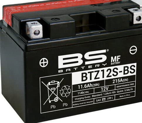 Motorradbatterie BS BTZ12S-BS (YTZ12S) wartungsfrei - 12V 11Ah - Maße: 150x88x110mm kompatibel mit KYMCO Dink 180 Fi 180 von BS Battery