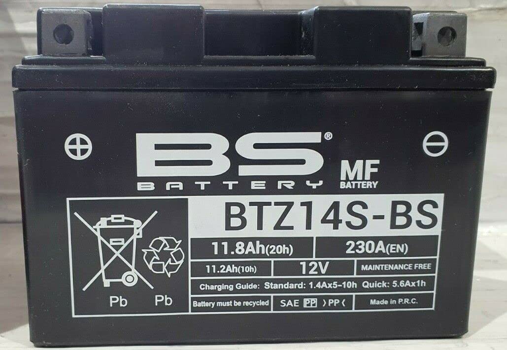 Motorradbatterie BS BTZ14S-BS (YTZ14S) – wartungsfrei – 12 V 11,2 Ah – Maße: 150 x 88 x 110 mm kompatibel mit BMW F700 GS (Auxiliary Battery) 700 2013 von BS Battery