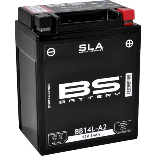 Motorradbatterie BS SLA BB14L-A2 (YB14L-A2) AGM - Wartungsfrei - 12 V 14 Ah - Maße: 135 x 90 x 167 mm kompatibel mit ARCTIC CAT All Models 250 von BS Battery