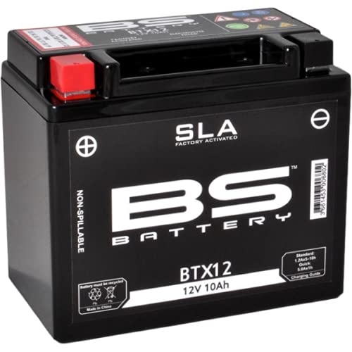 Motorradbatterie BS SLA BTX12 (YTX12-BS) AGM - Wartungsfrei - 12 V 10 Ah - Maße: 150 x 87 x 130 mm kompatibel mit Kawasaki KLZ Versys (ACF>ADF) (LZT00AA) 1000 2012-2017 von BS Battery