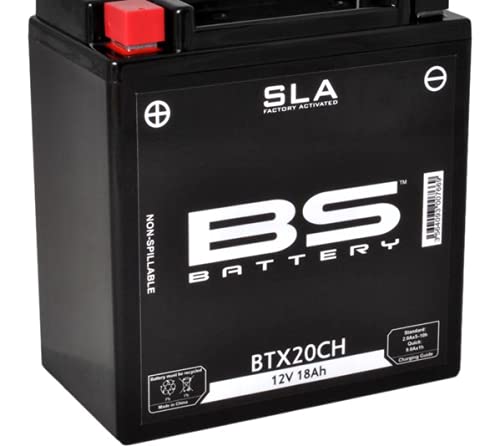 Motorradbatterie BS SLA BTX20CH (YTX20CH-BS) AGM Wartungsfrei - 12 V 18 Ah - Maße: 150 x 87 x 161 mm kompatibel mit Motorrad Morini 9,5 1200 2010 von BS Battery