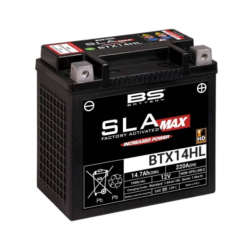 BS-Battery Batterie BS-Battery, SLA-MAX HD, versiegelt, startverstärkt, rüttelfest, Batterie "YTX14HL-BS" von BS Battery