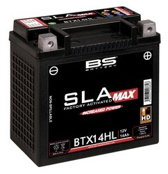 Batterie BS SLA MAX BTX14HL mit Gel für Harley Davidson 883 XL, XLH (Sportster) speziell für Harley Devidson, vollständig versiegelt, wartungsfrei 12 V 14 Ah von BS