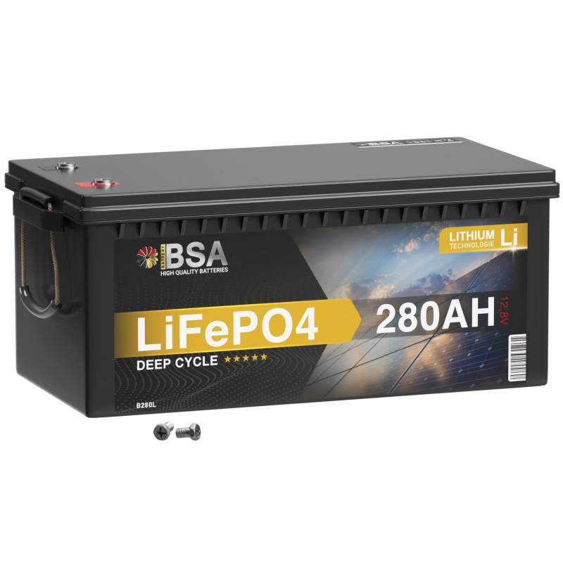 BSA LiFePO4 280Ah 12V Lithium Batterie Solarbatterie inkl. BMS Wohnmobil USV Solar Boot Akku ers. 200Ah Bootsbatterie von BSA BATTERY HIGH QUALITY BATTERIES