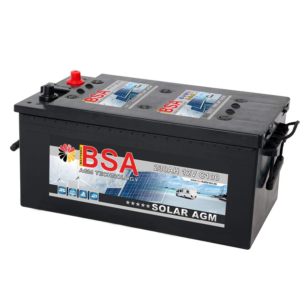 BSA Solarbatterie 12V 230Ah Solar Akku Wohnmobil Boot Schiff Versorgung AGM Gel Batterie von BSA BATTERY HIGH QUALITY BATTERIES