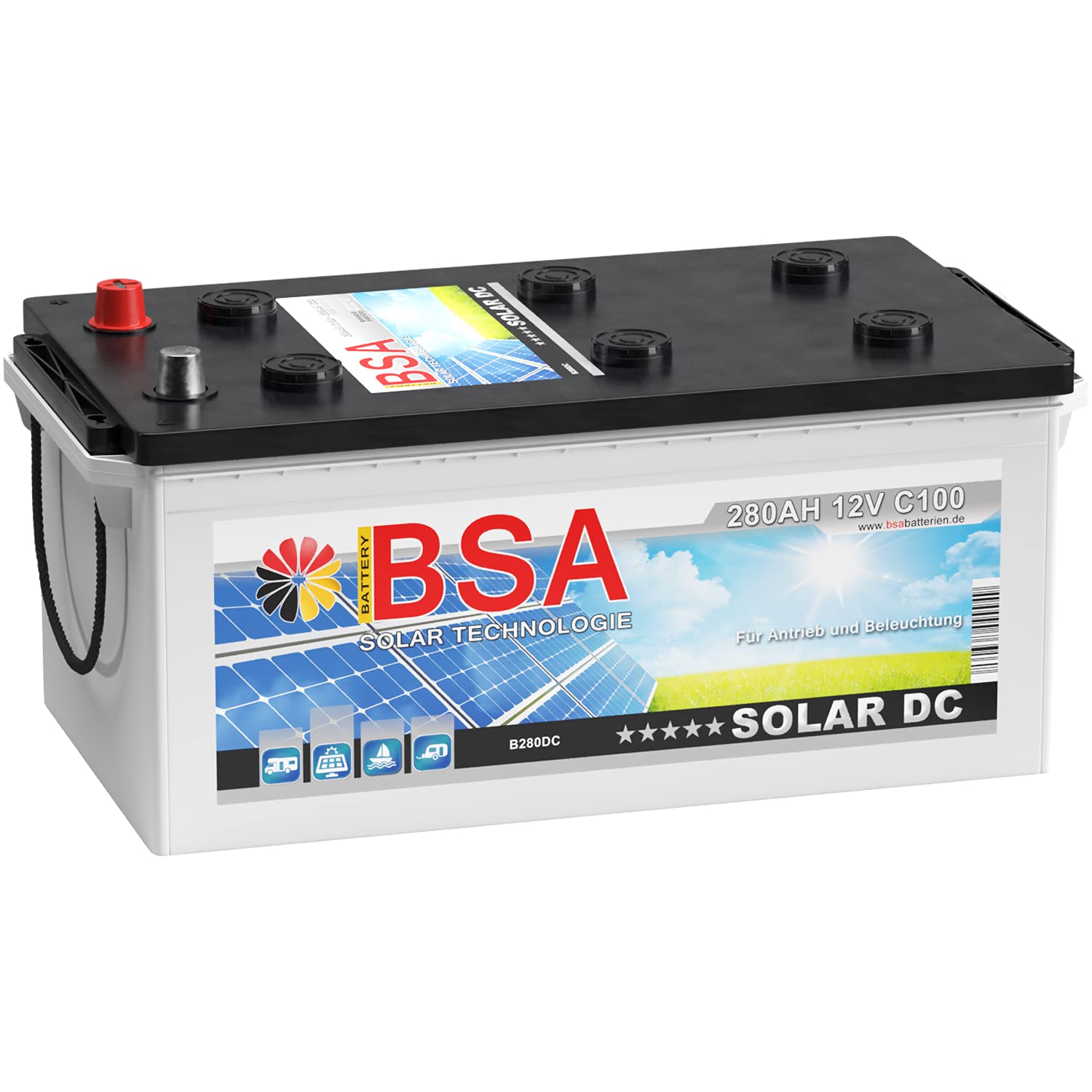 BSA Solar DC 12V 280Ah Batterie Solarbatterie Versorgungsbatterie Boot Wohnmobil - 6 Grössen (280Ah) von BSA SOLAR DC