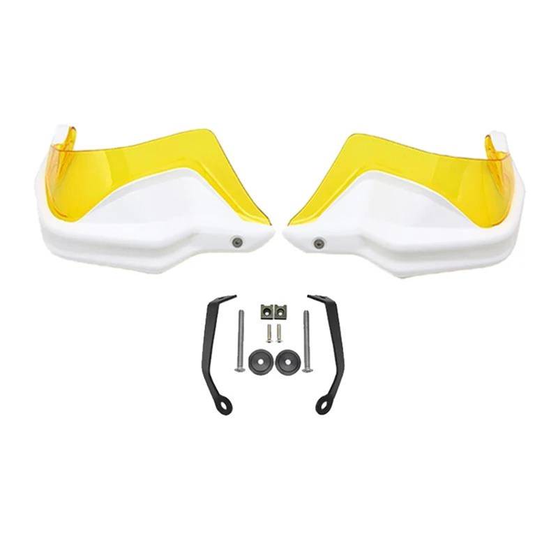 Für Benelli Für TRK 502 Für 502x Für TRK502 Für TRK502X Für TRK251 Motorrad Handprotektoren Windschutzscheibe Schild Wachen Handprotektoren Handschützer(White Yellow Set) von BSBZGKGPBW