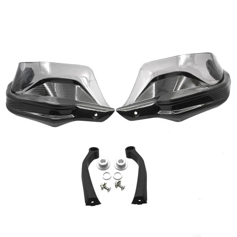 Für R1200GS LC Für R 1200 GS Abenteuer Für R 1200GS Für ADV GSA 2014-2021 Motorrad Lenker Handschutz Schild Windschutzscheibe Schutz Handprotektoren Handschützer(Black Grey Set) von BSBZGKGPBW