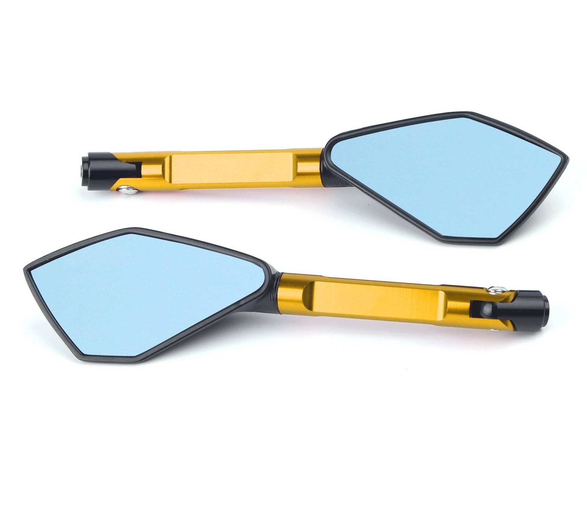 Motorrad Rückspiegel Seitenspiegel Für Für MT01 Für MT25 Für MT03 Für MT07 Für MT09 Für MT10 Universal Blau Anti-Glare Motorrad Spiegel Seite Rück(Gold) von BSBZGKGPBW