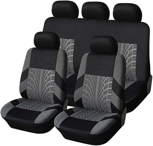 BSDPNARHZ Autositzbezüge für FIAT 500L, Spiegelbezüge, wasserdichtes Leder, bequemer, atmungsaktiver Sitzbezug, leicht zu reinigen, 9-teiliges Set(Grey,Mirror) von BSDPNARHZ