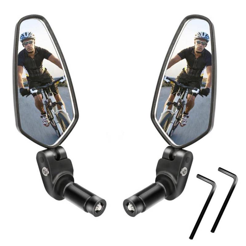 BSTCAR 2 Stück Rückspiegel Fahrrad-Lenkerenden HD, Schlagfest Fahrrad Spiegel 360 Grad Drehbar Fahrradspiegel Links und Rechts Spiegel Fahrrad mit 2 Schraubenschlüssel, E-Bike von BSTCAR