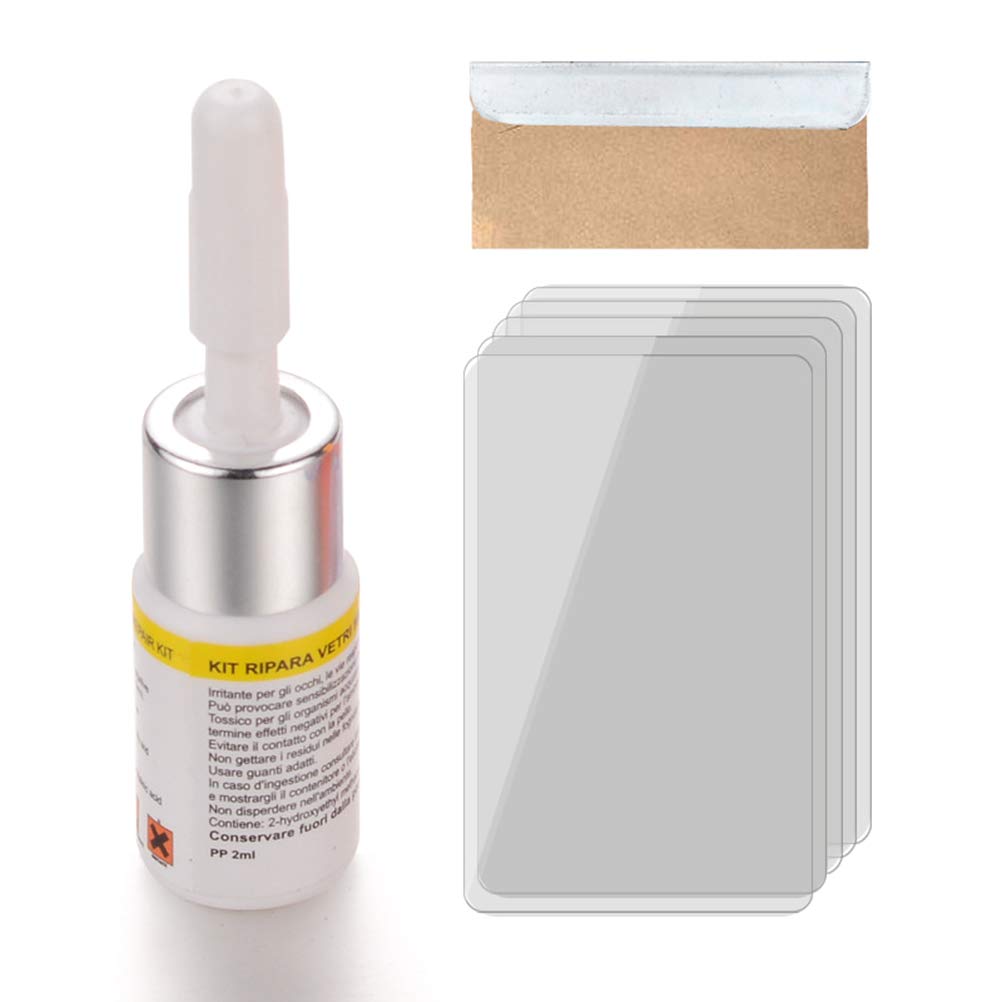 BSTCAR 2ML Autoglas Nano Total Repair Fluid Kit, Glass Repair Kit Auto, Autofenster Windschutzscheibe Glas Crack Chip Resin Reparaturwerkzeug Flüssigkeit von BSTCAR