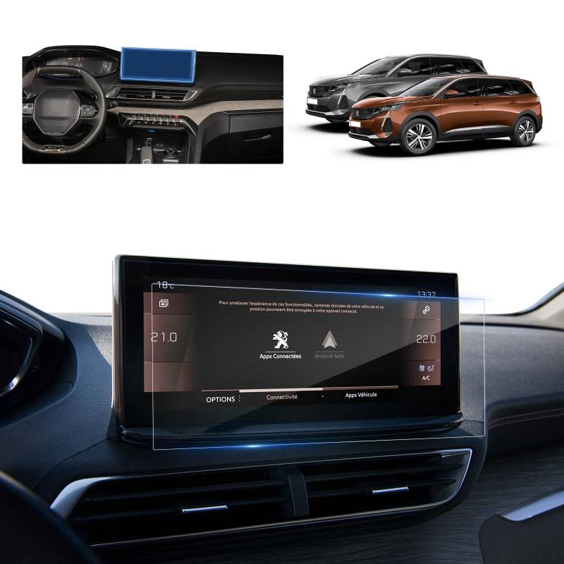 BSTW Kompatibel mit 2021 2022 2023 2024 Peugeot 3008 5008 Navigation Schutzfolie Peugeot 3008 10 Zoll Central Touchscreen Gehärtes Glas Displayschutzfolie 9H Kratzfest HD Klar von BSTW