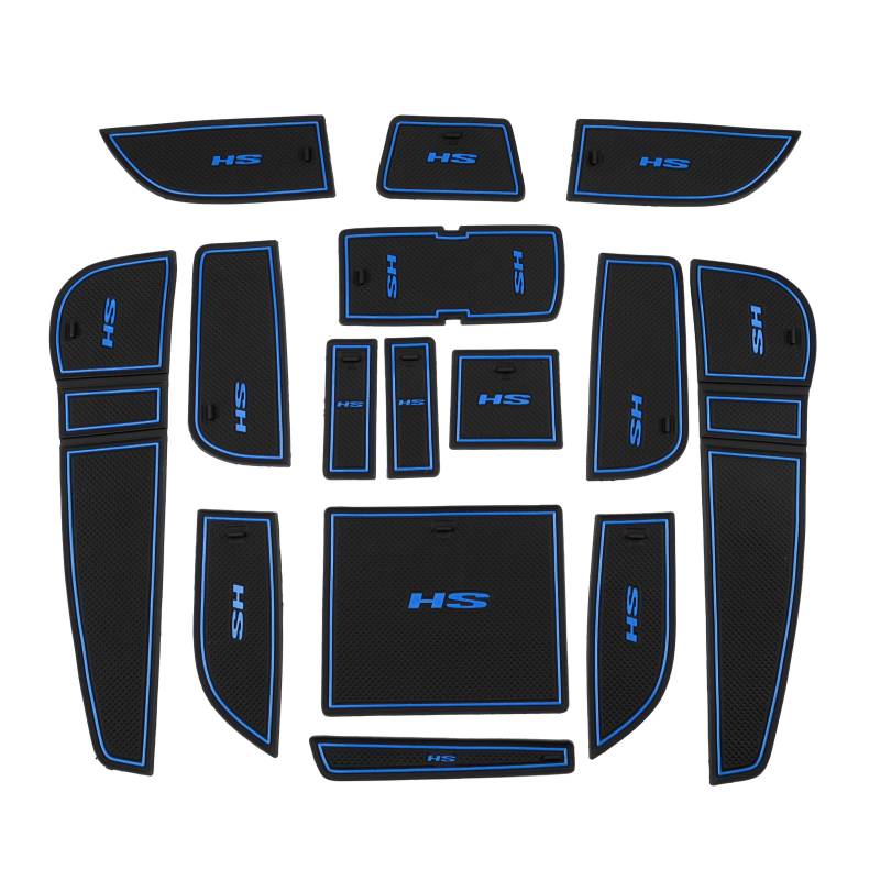 BSTW Kompatibel mit MG HS/HS Plug-in/HS EV 2018-2024 Antirutschmatten, MG HS Gummimatten rutschfest Matten für Mittelkonsole, Getränkehalter, Türnaht (Blau) von BSTW