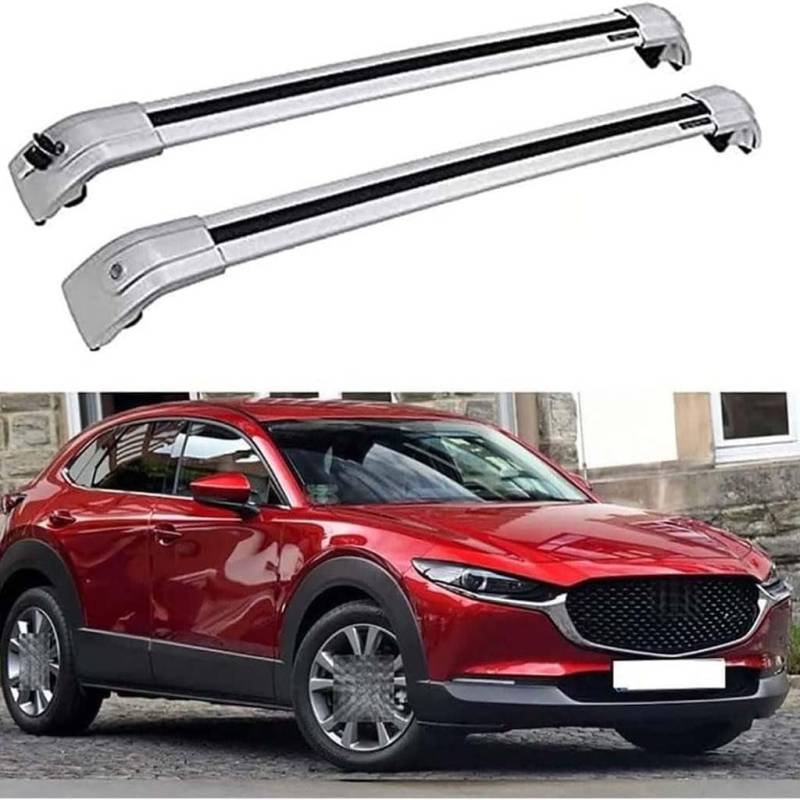 Auto Dachträger Crossbar für Mazda CX-30 CX30 2020-2022, Dachträger-Set Dachträger-Querstangen Dachträger aus Aluminium Zubehör,A-Silver von BSWNSJZT