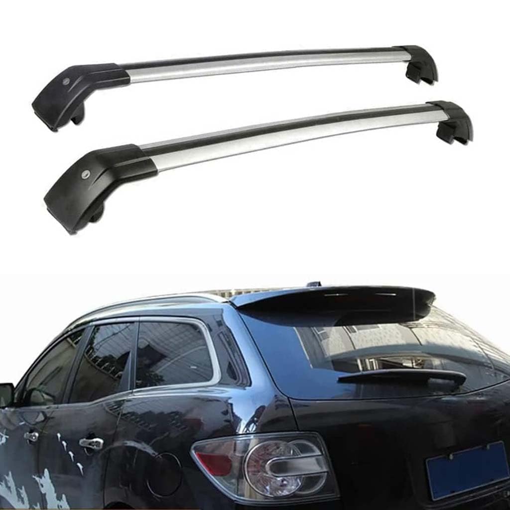 Auto Dachträger Crossbar für Mazda CX-7 CX7 SUV 2006-2016, Dachträger-Set Dachträger-Querstangen Dachträger aus Aluminium Zubehör,A-Black-Silver von BSWNSJZT