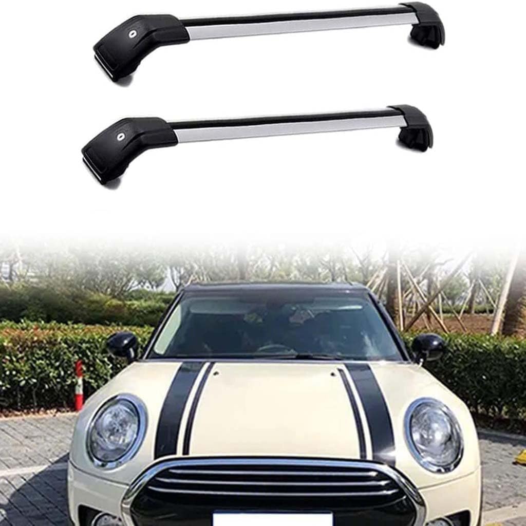 Auto Dachträger Crossbar für Mini Clubman (F54), Dachträger-Set Dachträger-Querstangen Dachträger aus Aluminium Zubehör,A-Black-Silver von BSWNSJZT