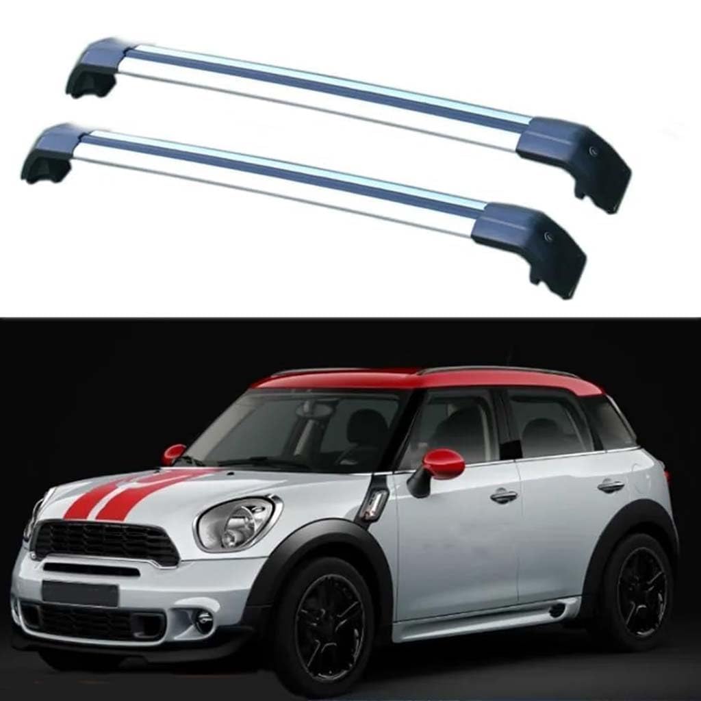 Auto Dachträger Crossbar für Mini Cooper Countryman R60 4 Door 2011-2016, Dachträger-Set Dachträger-Querstangen Dachträger aus Aluminium Zubehör,A-Silver-Black von BSWNSJZT