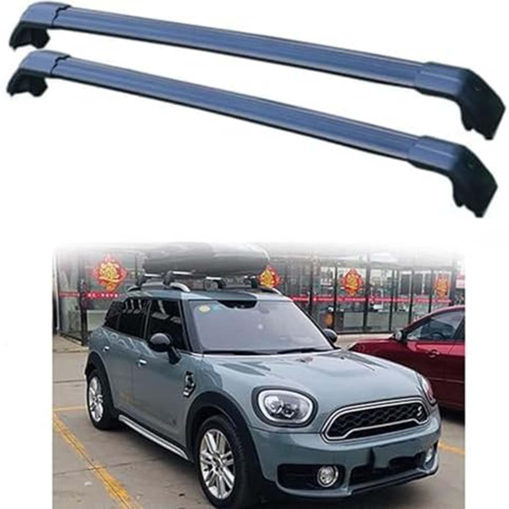 Auto Dachträger Crossbar für Mini Countryman F60 2017-2023, Dachträger-Set Dachträger-Querstangen Dachträger aus Aluminium Zubehör,A-Black von BSWNSJZT