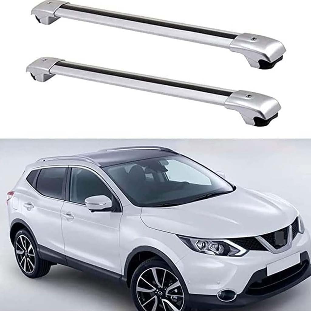 Auto Dachträger Crossbar für Qashqai 2014-2021, Dachträger-Set Dachträger-Querstangen Dachträger aus Aluminium Zubehör von BSWNSJZT