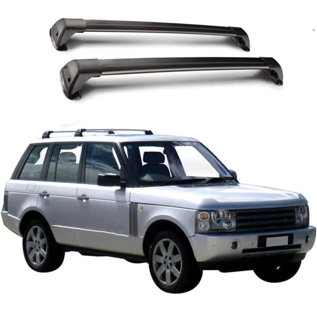 Auto Dachträger Crossbar für Range Rover III (L322) 2002–2012, Dachträger-Set Dachträger-Querstangen Dachträger aus Aluminium Zubehör,A-Black von BSWNSJZT