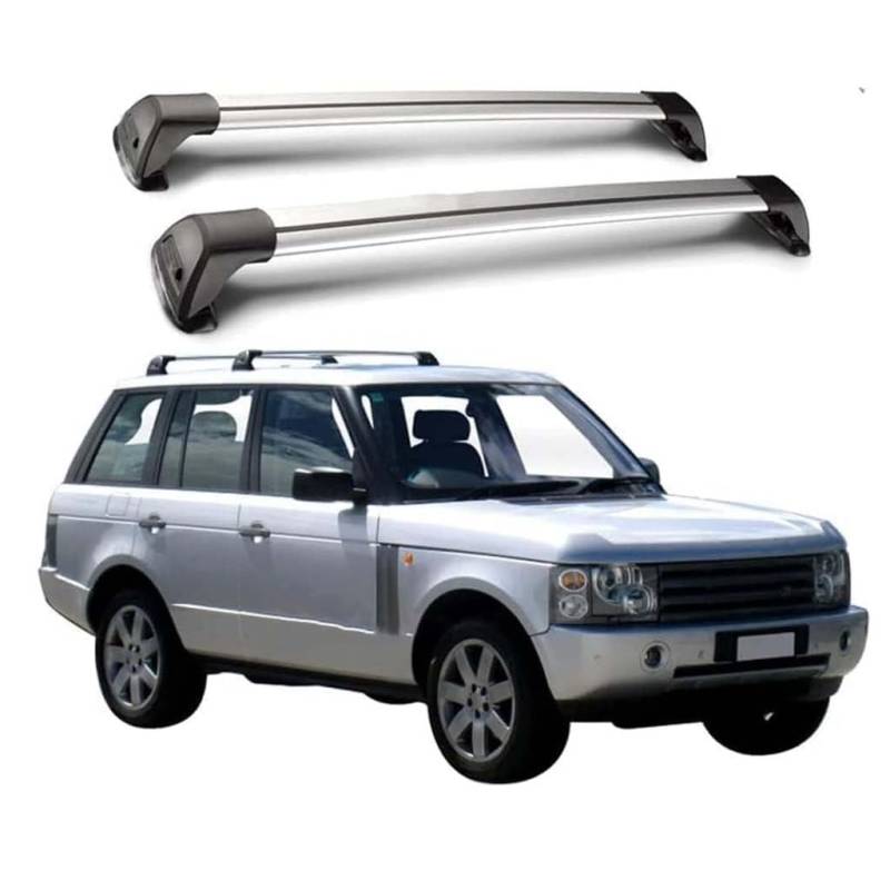 Auto Dachträger Crossbar für Range Rover III (L322) 2002–2012, Dachträger-Set Dachträger-Querstangen Dachträger aus Aluminium Zubehör,A-Silver von BSWNSJZT