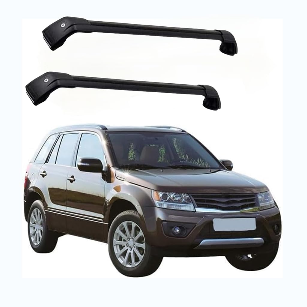 Auto Dachträger Crossbar für Suzuki Grand Vitara 2005-2020, Dachträger-Set Dachträger-Querstangen Dachträger aus Aluminium Zubehör,Black von BSWNSJZT