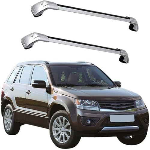 Auto Dachträger Crossbar für Suzuki Grand Vitara 2005-2020, Dachträger-Set Dachträger-Querstangen Dachträger aus Aluminium Zubehör,Silver von BSWNSJZT