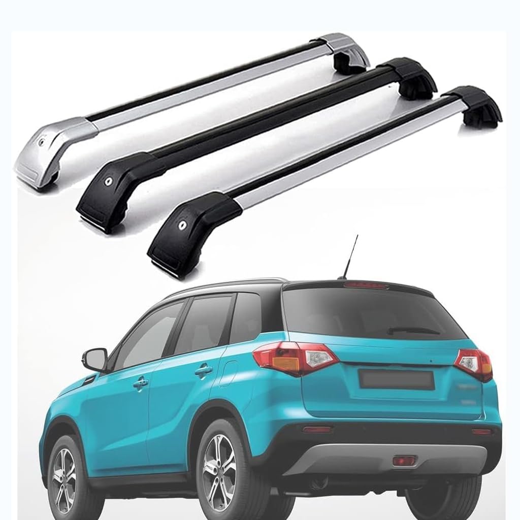 Auto Dachträger Crossbar für Suzuki Vitara 2015 2016 2017 2018 2019 2020 2021 2022, Dachträger-Set Dachträger-Querstangen Dachträger aus Aluminium Zubehör,Black von BSWNSJZT