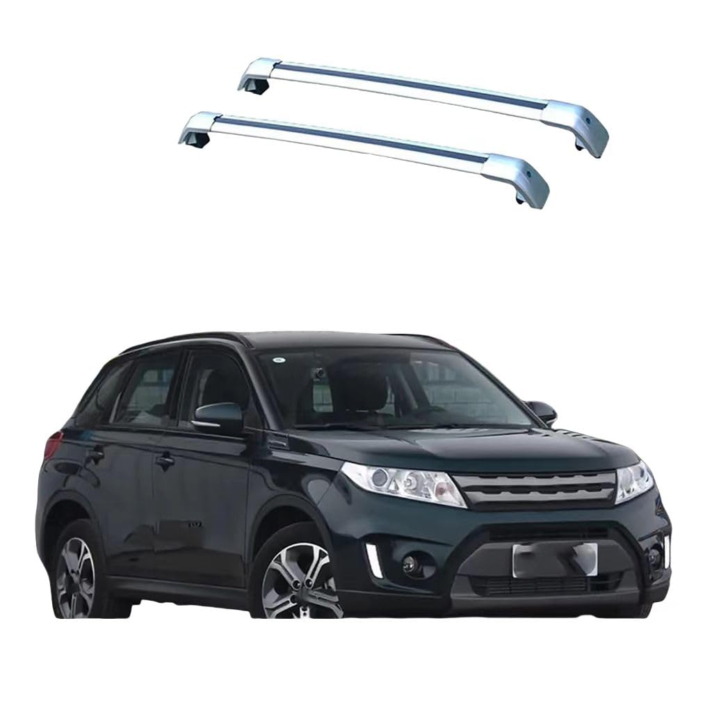 Auto Dachträger Crossbar für Suzuki Vitara 2015-2022, Dachträger-Set Dachträger-Querstangen Dachträger aus Aluminium Zubehör,Silver von BSWNSJZT