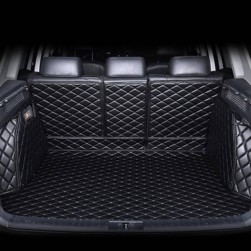 Auto Leder Kofferraummatte für Alfa Romeo(Left Side Without Speakers) 2017-2021, Vollabdeckung Kofferraumwannen rutschfest Zubehör,A-All Black von BSWNSJZT