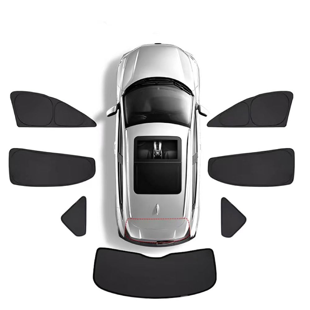 Auto Seitenfenster Sonnenschutz für VW Teramont X 2017-2024, Front Heck Sonnenblende ZubehöR,7pcs Wholecar von BSWNSJZT