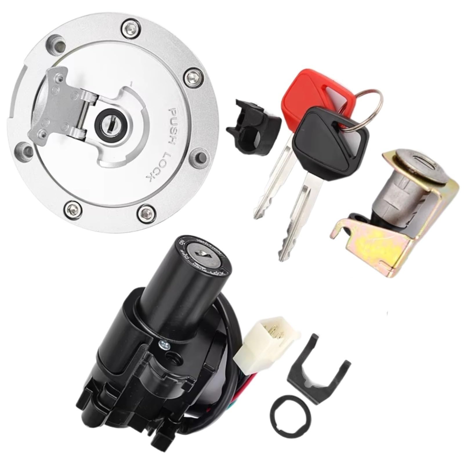 BSWRTH Zündstarter Für St1300 2003-2011 Für Cb400 Für VTEC 2 3 4 2000-2010 Für Cb750 F2 Für Cb Seven Fifty 2002-2010 Zündschalter Für Tankdeckel Für Sitzschlossschlüssel von BSWRTH