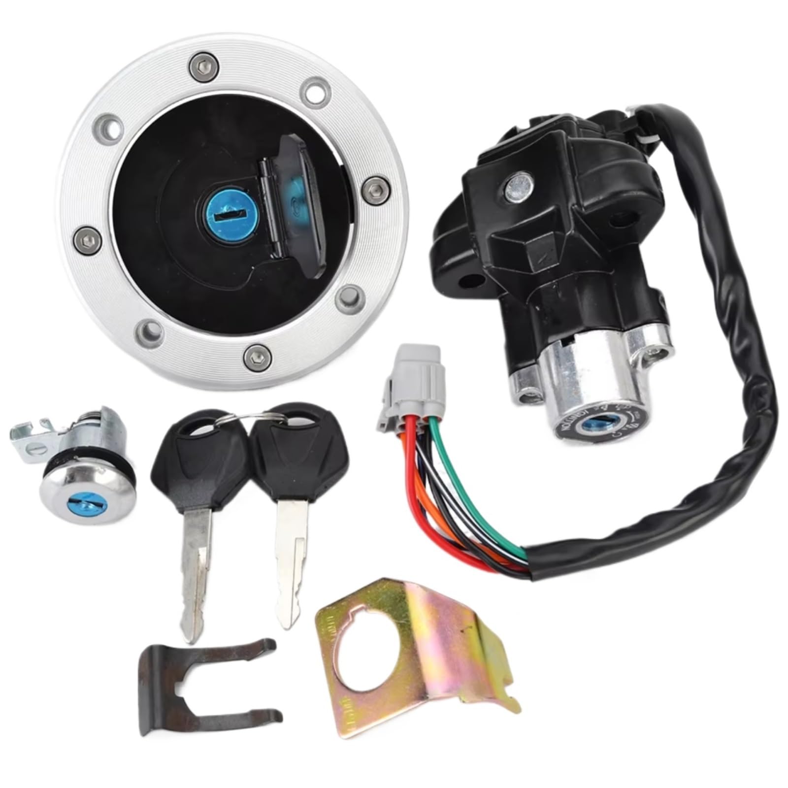 BSWRTH Zündstarter Kompatibel Mit Suzuki Für DL1000 Für V-Strom 2002–2012 Für DL650 Für V-Strom 2004–2011 Motorrad-Zündschalterschlüssel Tankdeckel-Sperrschlüssel von BSWRTH