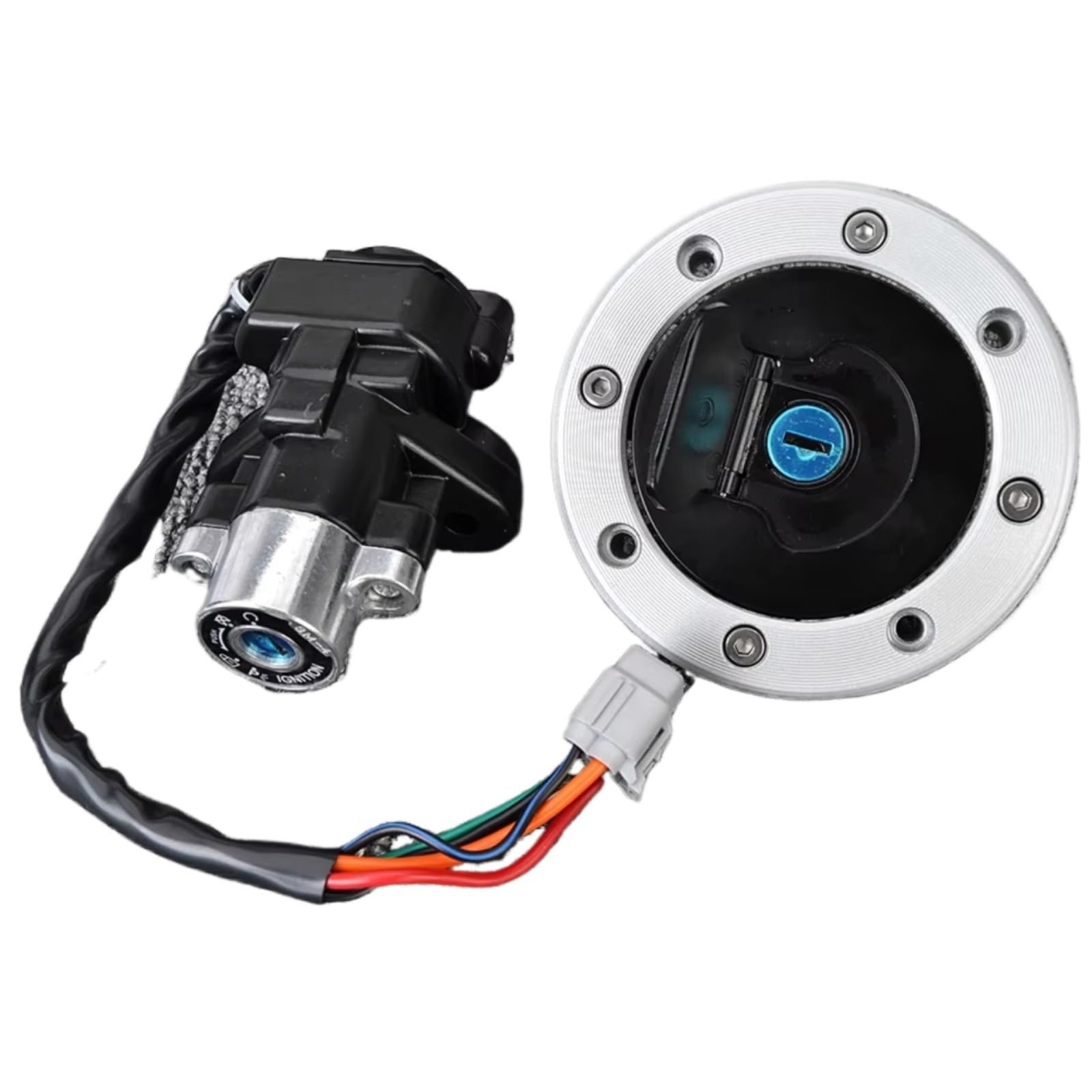 BSWRTH Zündstarter Kompatibel Mit Suzuki Für DL650 Für V-Strom 2004–2011 Für DL1000 Für V-Strom 2002–2012 Motorrad-Zündschalterschlüssel Tankdeckel-Sperrschlüssel von BSWRTH