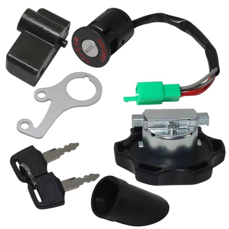 BSWRTH Zündstarter Kompatibel Mit Suzuki Für DRZ400 Für DR-Z400SM 2010-2019 37110-29FA0 44200-29820 Motorradschlüssel Für Tankdeckel-Kit Zündschloss Für Sitz von BSWRTH