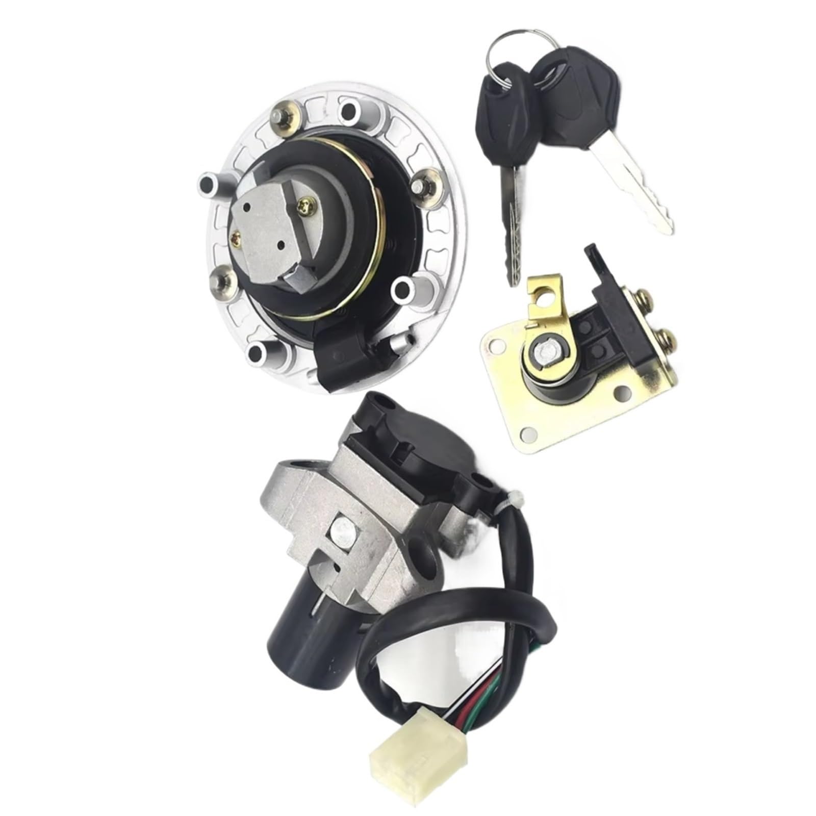 BSWRTH Zündstarter Kompatibel Mit Suzuki Für GSX400 GK79A Impulse 1994–1999 Für GS500 1989–2000 Motorrad-Zündschalter Für Tankdeckel Für Sitzschloss-Schlüsselsatz von BSWRTH