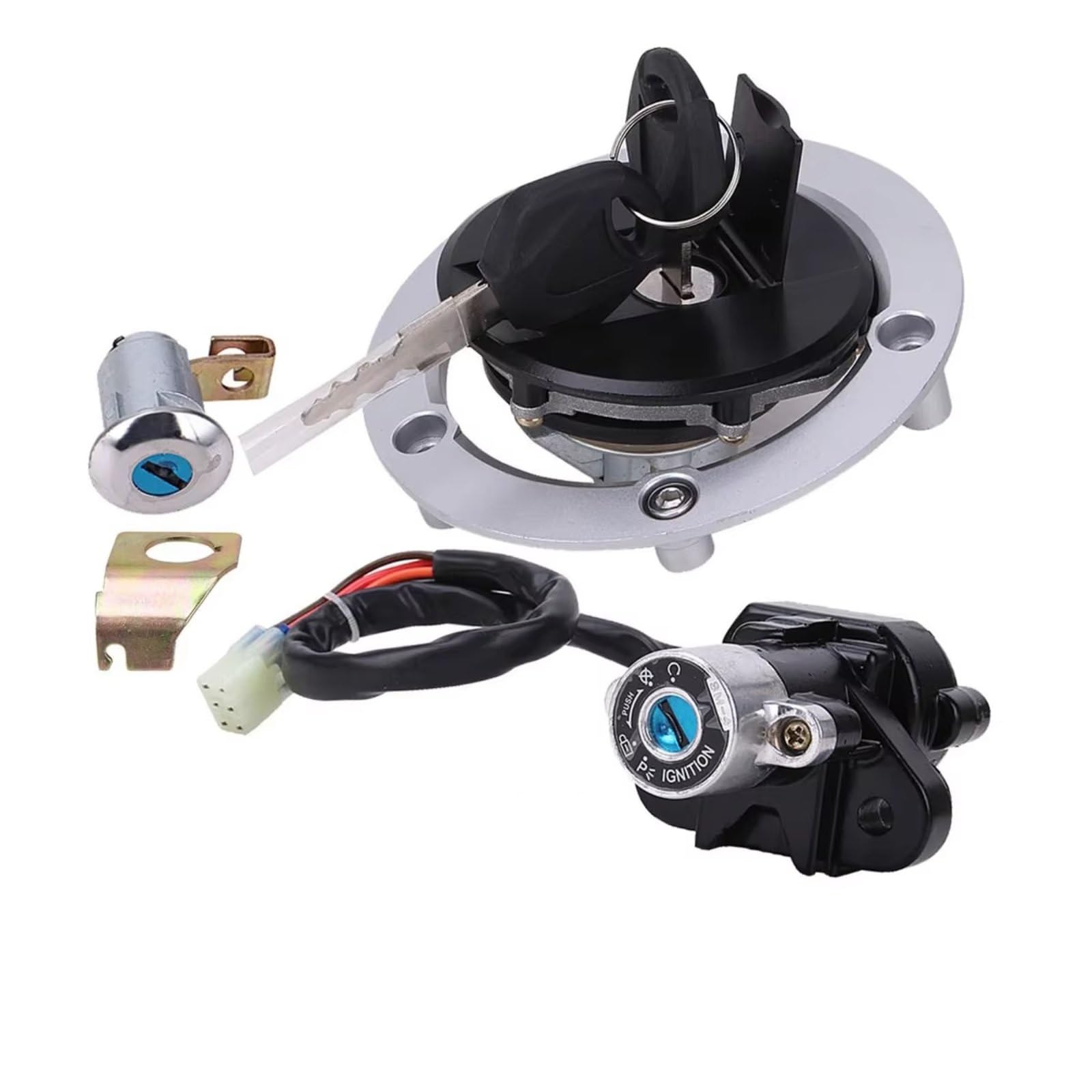 BSWRTH Zündstarter Kompatibel Mit Suzuki Für GSX600 Für R600 Für 750 Für R1000 2006–2018 Motorrad-Zündschalter Und Tankdeckel-Schlossschlüssel-Set von BSWRTH