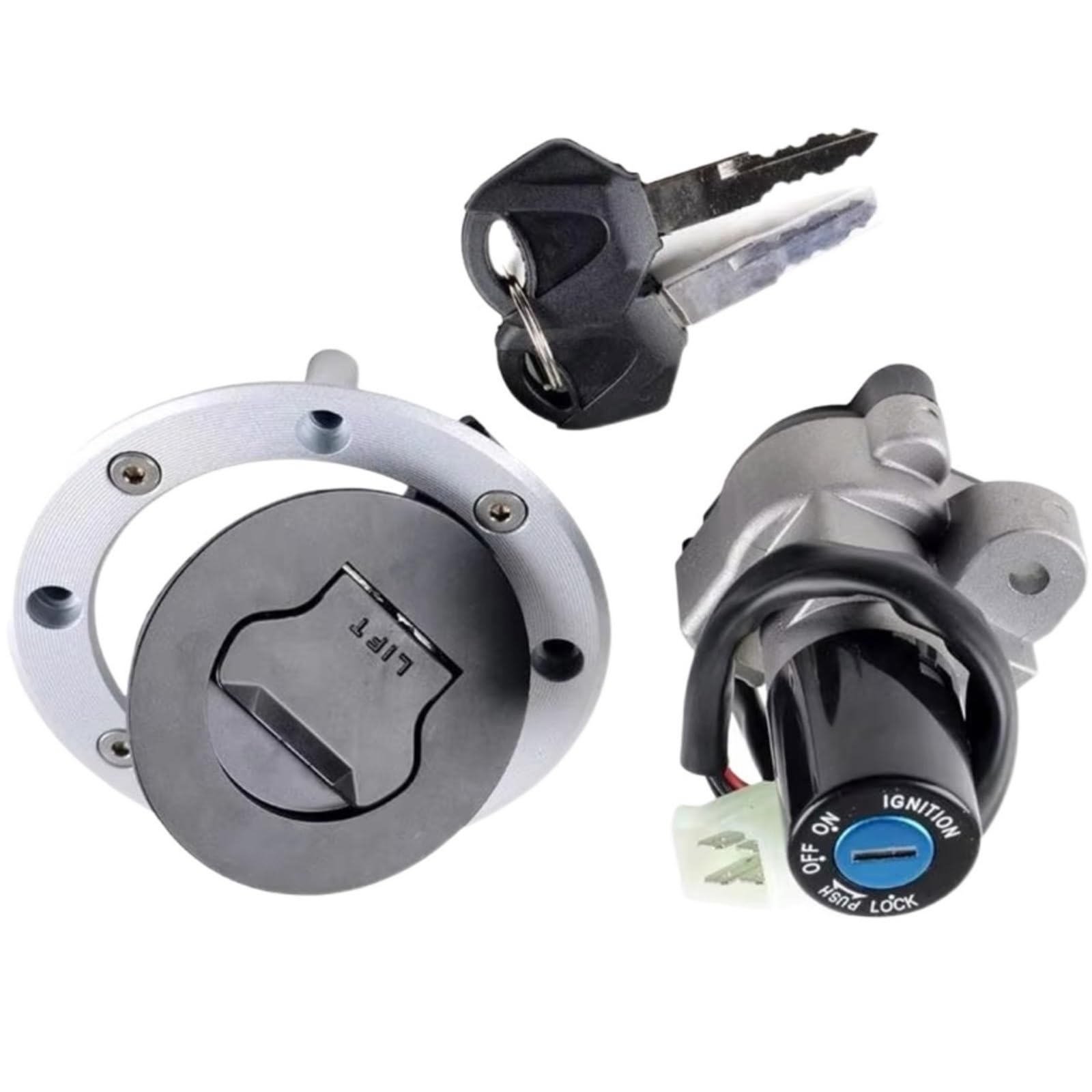 BSWRTH Zündstarter Kompatibel Mit Suzuki Für GSX650 2008 2009 2010 2011 Für GSX1250 2010 2011 Motorrad-Zündschalter Für Tankdeckel-Schlossschlüssel-Set von BSWRTH