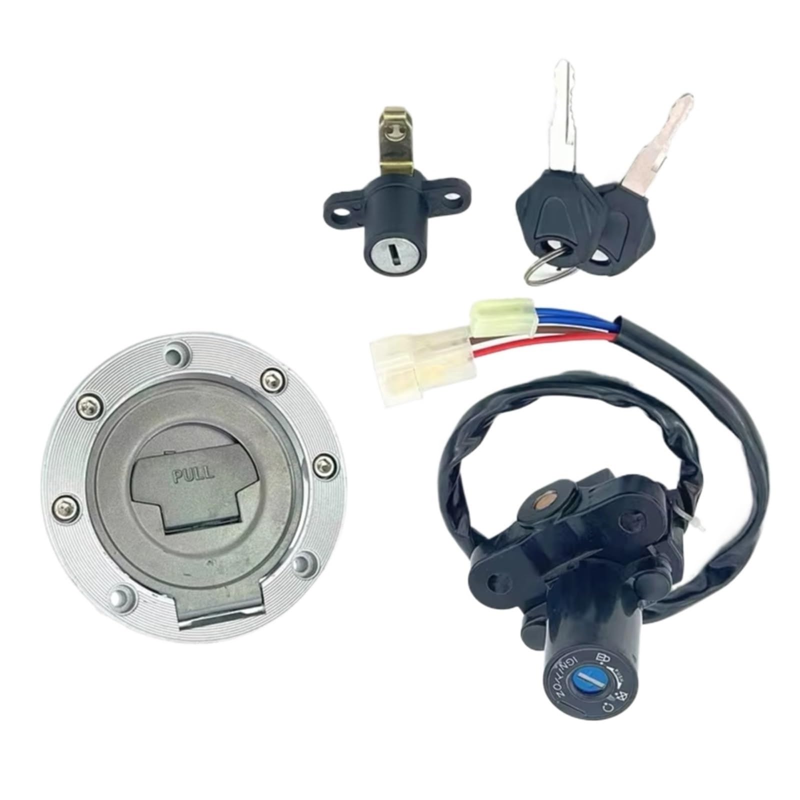 BSWRTH Zündstarter Kompatibel Mit Yamaha Für FZ6 Für FZ6N Für FZ6S 2004-2015 Für FZ6R 2004-2016 Motorrad-Zündschalter Für Sitz Für Tankdeckel-Sperrschlüssel von BSWRTH