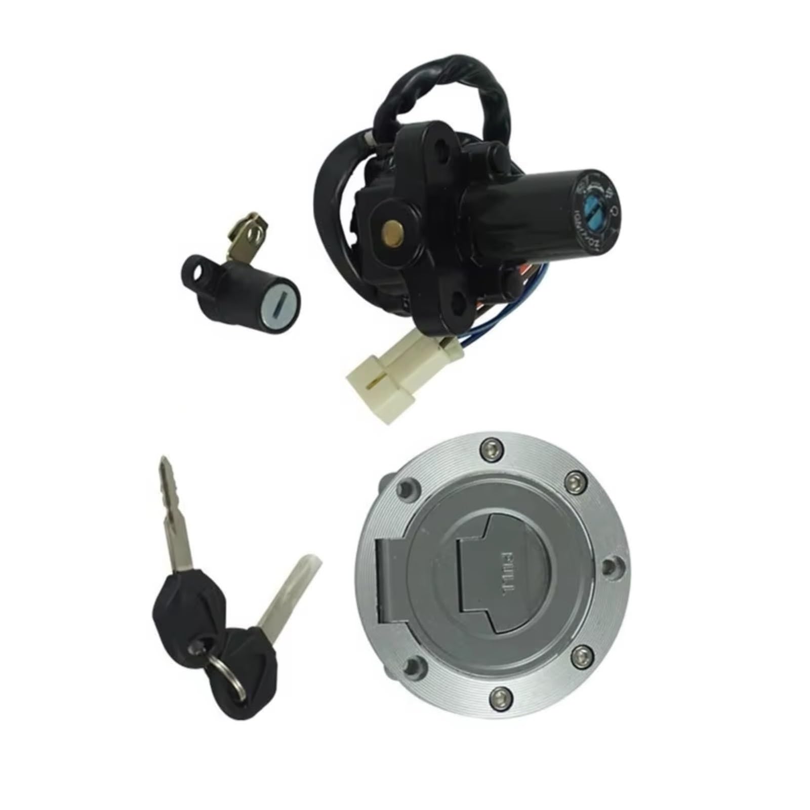 BSWRTH Zündstarter Kompatibel Mit Yamaha Für FZ6R 2004–2016 Für FZ10 2017 Motorrad-Zündschalter-Set Für Tankdeckel, Tankdeckel Für Sitzschloss von BSWRTH