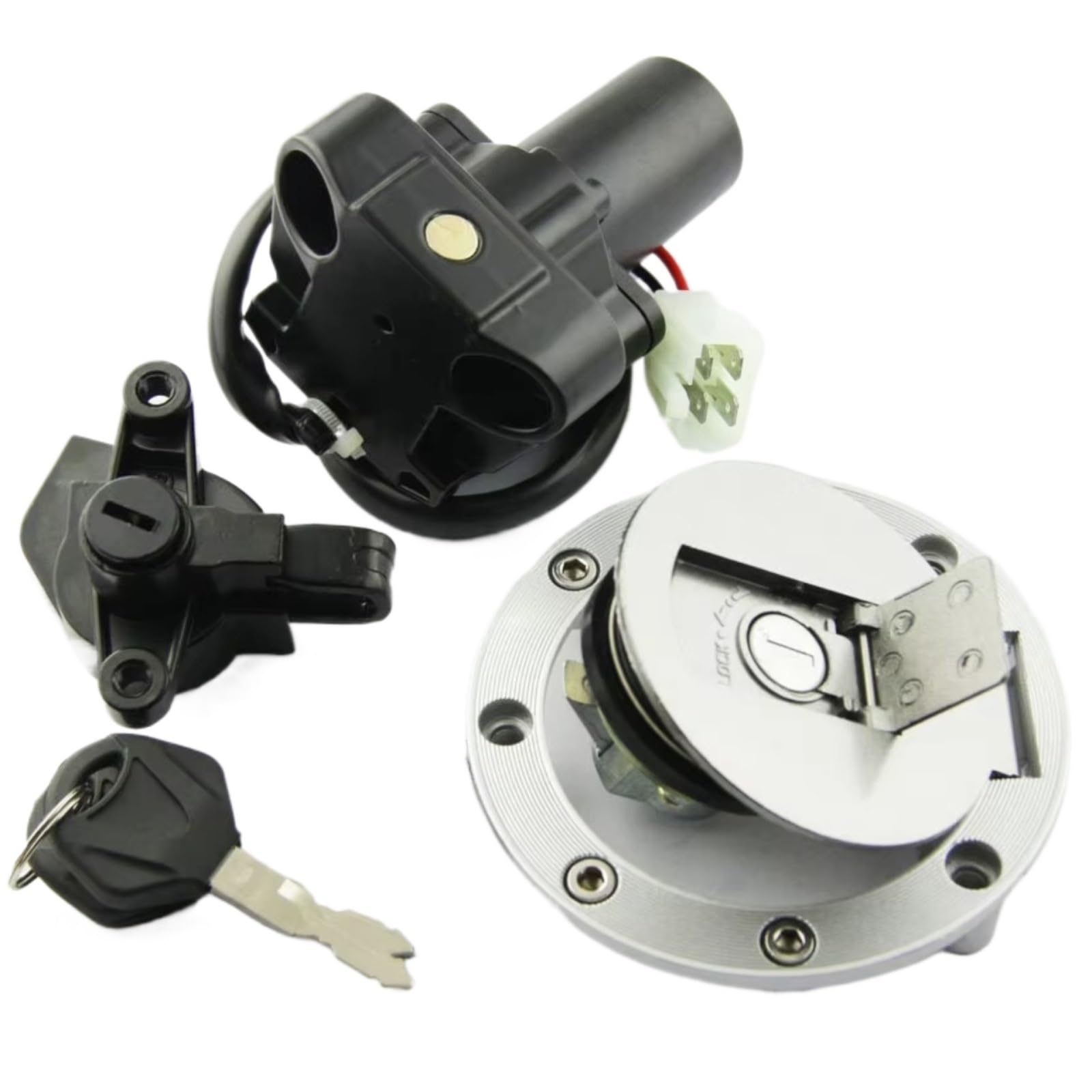 BSWRTH Zündstarter Kompatibel Mit Yamaha Für XJR400 1993–1999 Für XJR1200 1995–1998 Für XJR1300 1999 Motorrad-Tankdeckel-Abdeckungsschloss-Set von BSWRTH