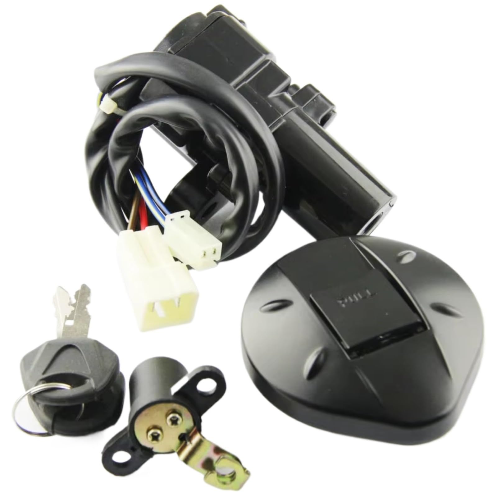 BSWRTH Zündstarter Kompatibel Mit Yamaha Für XT660 Für XT660R Für XT660X 2004 2005 2006 2007 2008 2009 2010 2011 2014 Motorrad-Tankdeckel-Abdeckungsschloss-Set von BSWRTH